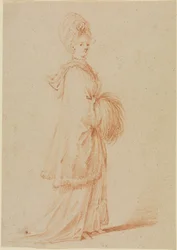 Young Lady in a Hooded Cape with a Muff