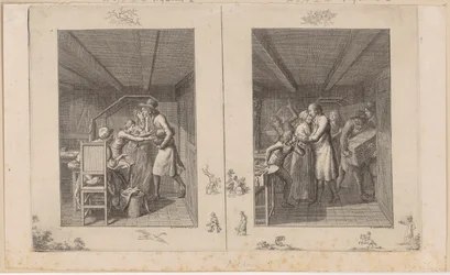 Ludwig barely supports the family through his work [left]; The father returns to his family enriched with treasures [right]