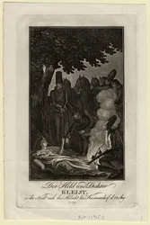 Poet Ewald von Kleist at the battle of Kunersdorf, on August 12, 1759, ca 1759