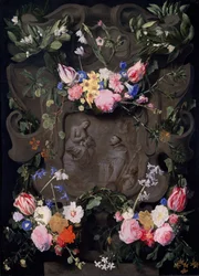 The Miracle of St Bernard in a Garland of Flowers