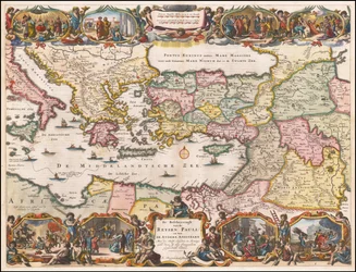 1695 Dutch Map of the Eastern Mediterranean Showing the Travels of St. Paul