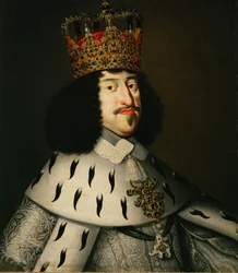 King Frederick III of Denmark and Norway in coronation robes ...