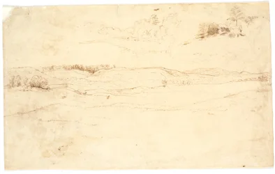View over a Landscape with Bare Hills