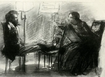 Elizabeth Siddal drawing Rossetti, 1853