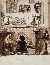 Lizzie Siddal and Woolner in an Imaginary Room