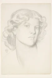 The Blue Bower - Female Head Study