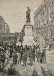 Inauguration of monument to Quintino Sella, by Ettore Ferrari, April 9