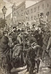 King Umberto I and Queen Margherita returning from Naples hit by cholera, Rome, Italy