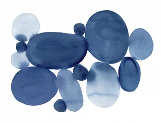 Blue Watercolor Stones 01