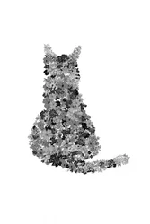 Floral Cat Silhouette