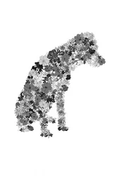 Floral Dog Silhouette