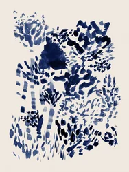 Fluid Blue Brushwork