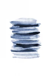 Stacked Blue Brushstrokes
