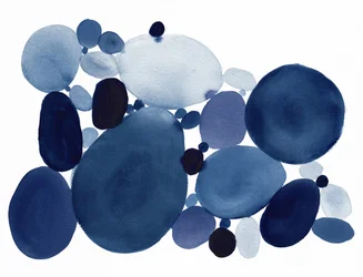 Watercolor Blue Pebbles