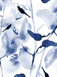 Watercolor Indigo Blooms