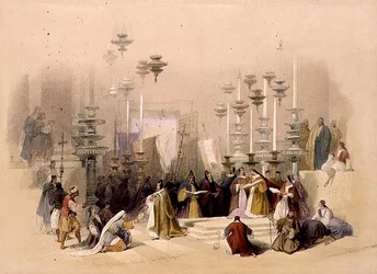 The Stone of Unction, Church of the Holy Sepulchre, March 30th 1839, plate 19 from Volume I of 