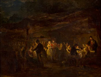 An Evening Banquet, Soldiers Before a Castle