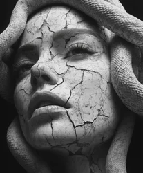 Cracked Medusa Sculpture