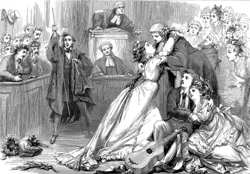 A scene from Trial by Jury