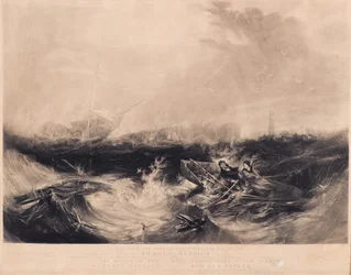 Grace Darling and her Father Rescuing the Nine Survivors from the Forfarshire