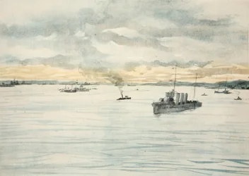 A Destroyer in a Harbour