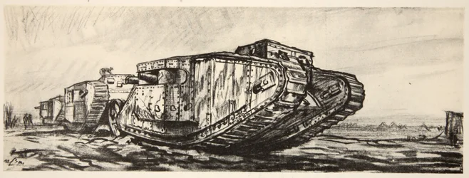 A line of tanks, illustration from 