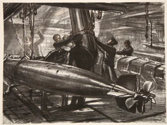 In the Submerged Torpedo Flat of a Battleship