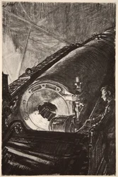 Night work on the breech of a great gun, illustration from 