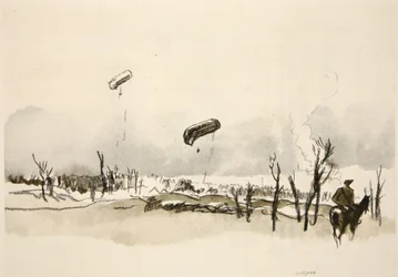 On the Somme: Sausage balloons, illustration from 