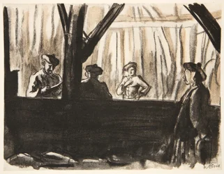 Scottish soldiers in a French barn, illustration from 