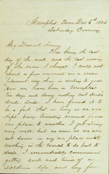 Letter from D. P. Grier, Memphis, Tenn., to Anna McKinney, December 6, 1862