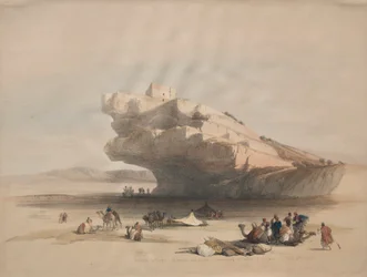 Approach to Petra, an Ancient Watch Tower Commanding the Valley of El Chor, 1839