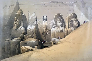Front Elevation of the Great Temple of Abu Simbel, Nubia, 19th century