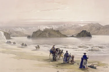 Isle of Graie, Gulf of Akabah, Arabia Petraea, February 27th 1839, plate 108 from Volume III of 
