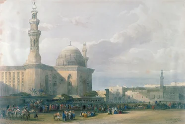 Mosque of the Sultan Hasan from the Great Square of Rumeyleh, Cairo, from Egypt and Nubia, Vol.3