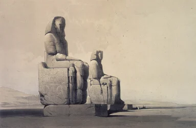 Statues at Thebes, Egypt, c.1845