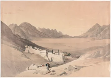The Convent of St. Catherine, Mount Sinai, Looking Towards the Plain of the Encampment, 1839
