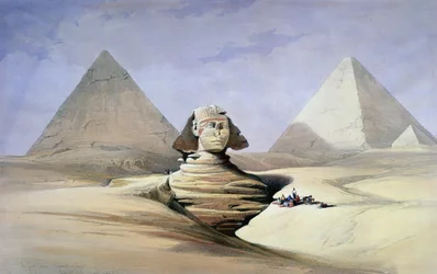 The Great Sphinx and Pyramids at Gizeh