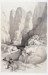 The Theatre (entrance to Petra), drawing made on 10/03/1839 in 