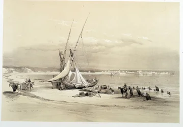 View of the city of Tyre in Lebanon, drawing made on 27/04/1839 in 