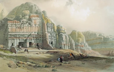 View of the ruins of Petra, Jordan