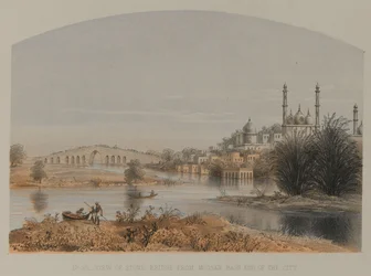 View of Stone Bridge from Moosah Bagh End of the City
