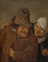 Two Peasants with a Glass of Wine