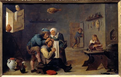 Medicine: “The surgical operation”, painting by David Teniers the Younger (1610-1690), Flemish school, H. 0,33 x 0,25 m, Madrid, Prado Museum