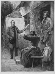 Canvassing for votes during the 1892 British General Election campaign