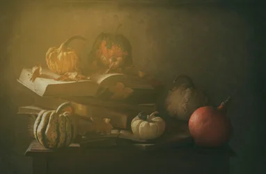 Autumn Books And Pumpkins