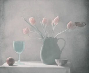 Pastel Tulips Still Life