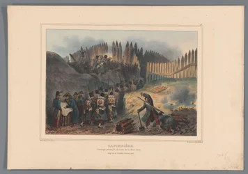 Group of Soldiers Passing Through an Opening in the Palisade, 1832 (Dessins faits d