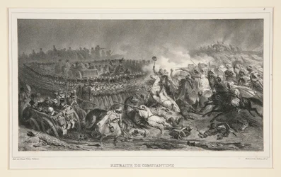 The 2nd Light Cavalry Withstanding the Onslaught of the Arabs, from a Set of Six, Titled Retraite de Constantine