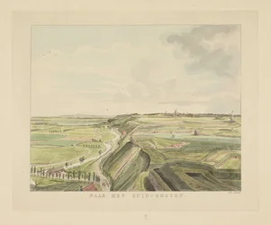 View of the Landscape Southeast of Nijmegen (To the Southeast) (Views Around the City of Nijmegen) (Gelderland Panorama or Round View Drawn from Life at Belvedere in Nijmegen)